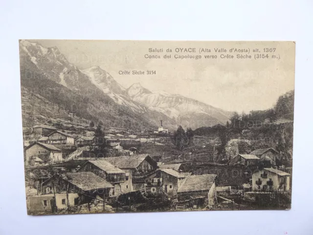 Foto Vecchia  Cartolina Oyace Valle D'aosta Crete Seche 1926