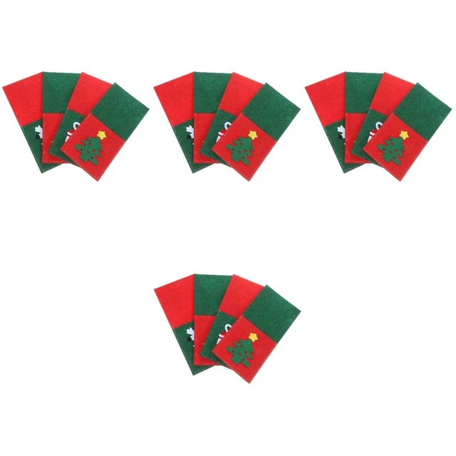 16 pz porta posate natalizie Holiday Cutter forks borse