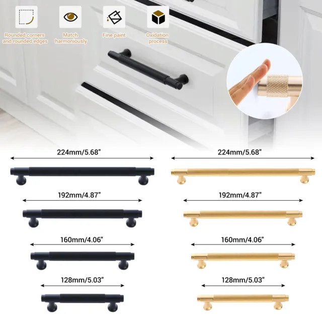 1-20PCS T Bar Drawer Knobs Closet Pulls Kitchen Cabinet Door Handles Black Gold