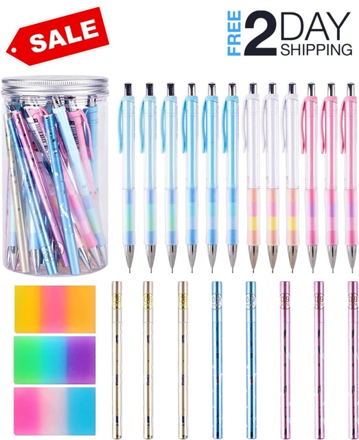24 pieces Mechanical Pencils Set included 12 Pieces 0.9 mm Mechanical Pencils, 8
