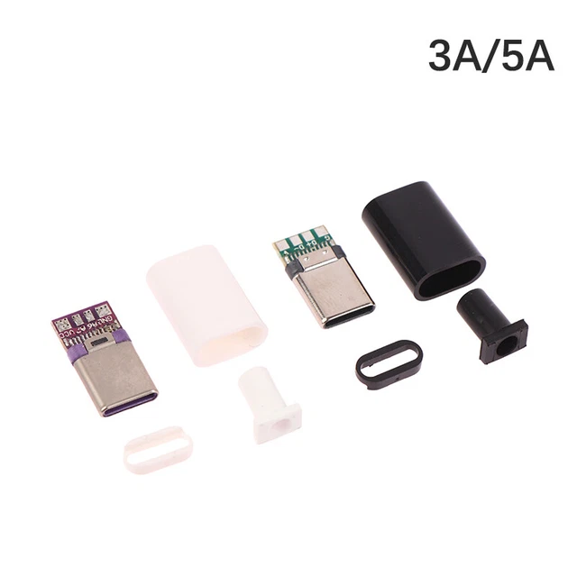 2pz Type-C USB3.1 3A 5A Spina Morsetti Elettrici Accessori Cavo Dati Saldatura DB