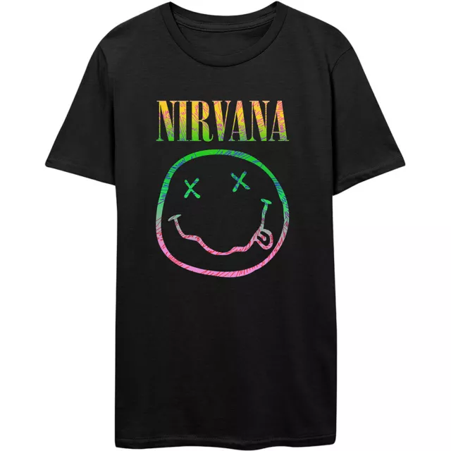 Nirvana Sorbet Smiley Black XL Unisex T-Shirt Official  NEW