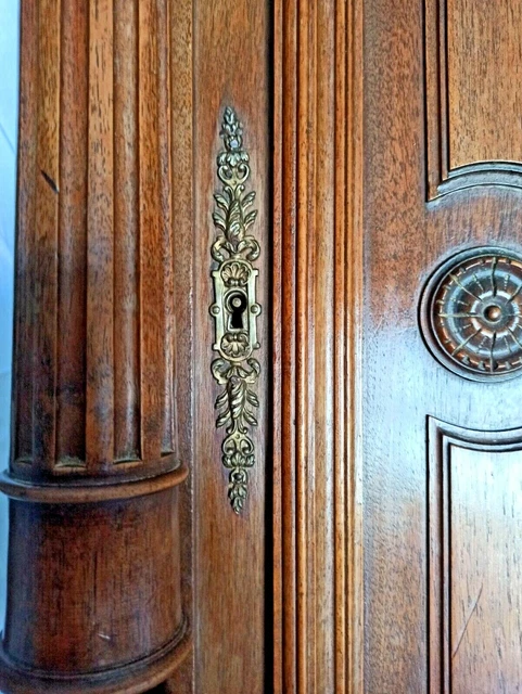 28" Large French Antique Architectural Pillar Panel Door Solid Oak Wood 2 3