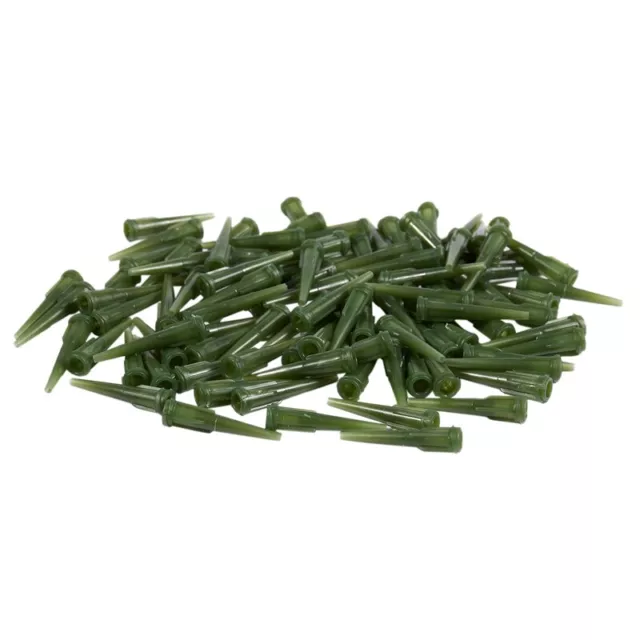 100 Pcs Green Plastic Tapered Pinhead Glue Liquid Dispenser Needles 14G M4L2