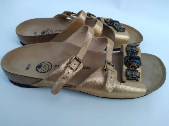 EURO WELLNESS Balance Women's Size 10 EU 41.5 Gold RHINESTONE SANDAL/SHOES
