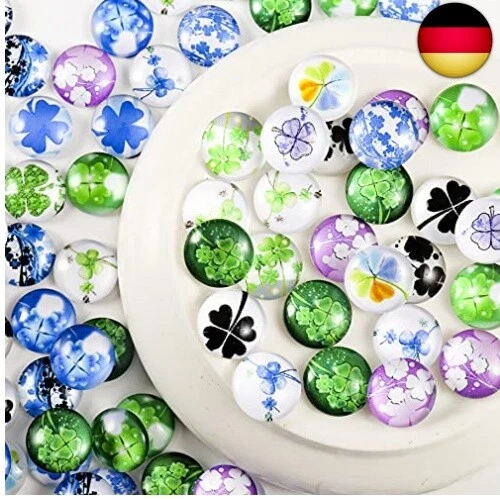 HERZWILD Mosaik Kuppel Glas cabochons 200PCS 12MM Gemischte Farbe klee