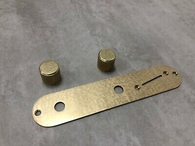 Brass  Control Plate and Knobs Slanted Switch  Shaft bore diameter  6.2mm