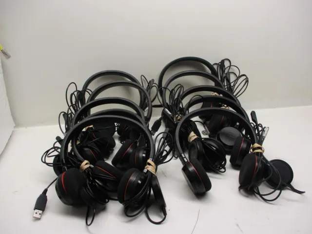 Lot of 10 Jabra HSC016/ 4999-829-209  Evolve 20 Duo Stereo Headset W/ Mic Black