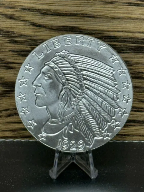 5 oz Golden State Mint Silver Round Incuse Indian Design .999 Fine