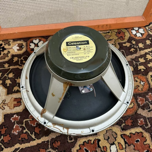 Vintage 1960er Jahre Celestion G18C T1200 60w 16 Ohm 18" Greenback Lautsprecher Pre Rola SELTEN