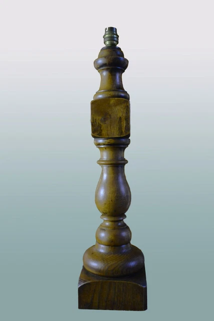 Pied De Lampe En Bois Massif Forme Ovale - 15x25 Cm - Occasion (à équiper)
