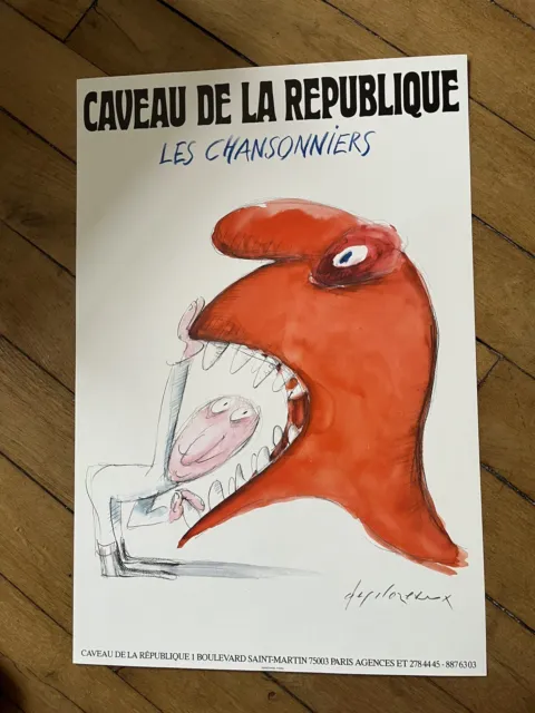 Affiche Théâtre Caveau République  Les Chansonniers   illustr. DESCLOZEAUX