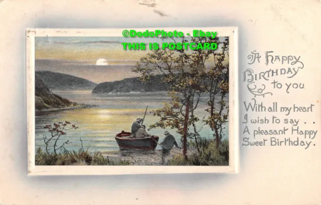 R402564 A Happy Birthday To You. Boat in River. Wildt and Kray. Aero Series. 191