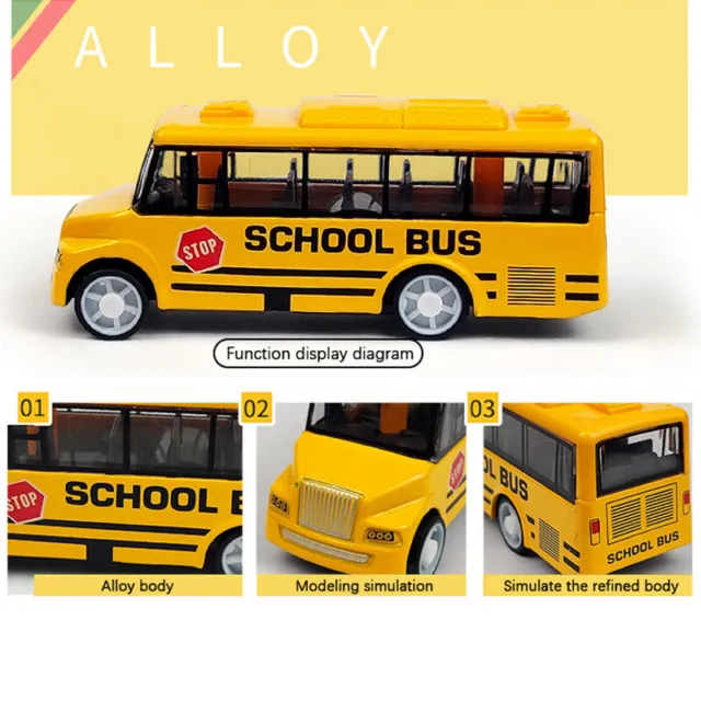 Schulbusspielzeug simuliert exquisite Körpergelbbus mit Pull -Back -MechanismEL