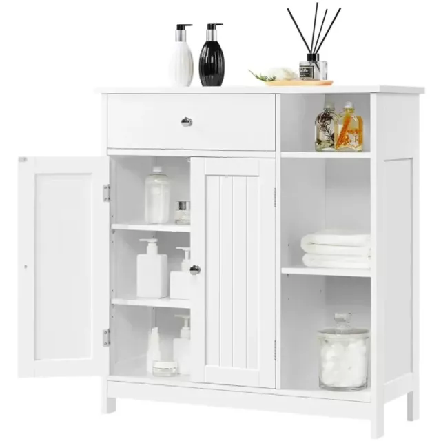 Bathroom & Kitchen Storage Organizer Cabinet - Freestanding with Drawer & Adjust