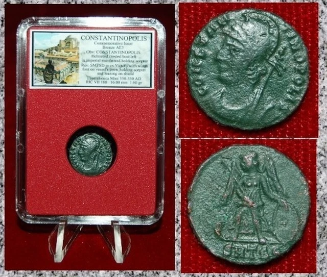 ANCIENT ROMAN EMPIRE Coin Commemorative City Of CONSTANTINOPOLIS Winged ...