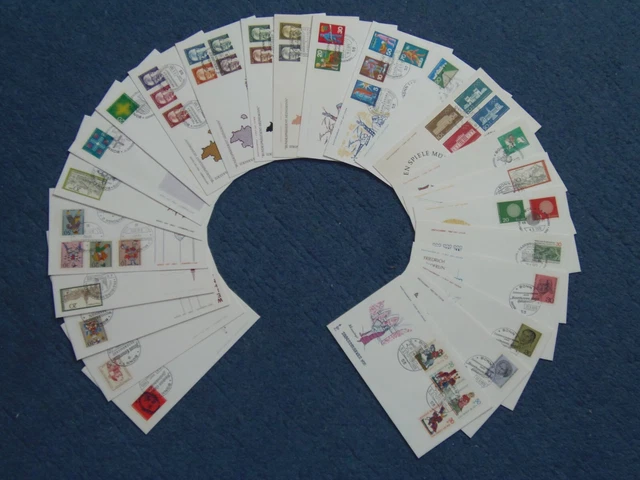BUND - 24 Ersttagsbriefe/FDCs Mi-Nr. 612-657, Jahrgang 1970 komplett! M€ 87,00