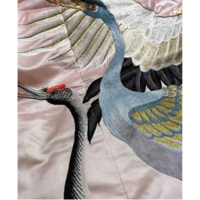 Japanese Kimono Uchikake Luxurious Wedding Embroidery Pure Silk Crane Pink K440 3