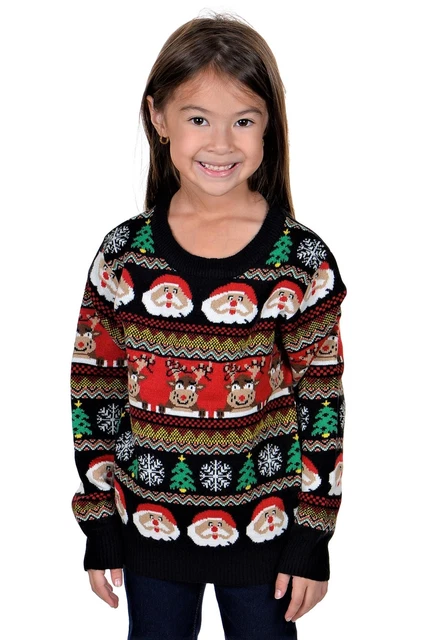 KESIS Children Santa Rein Deer Ugly Christmas Sweater