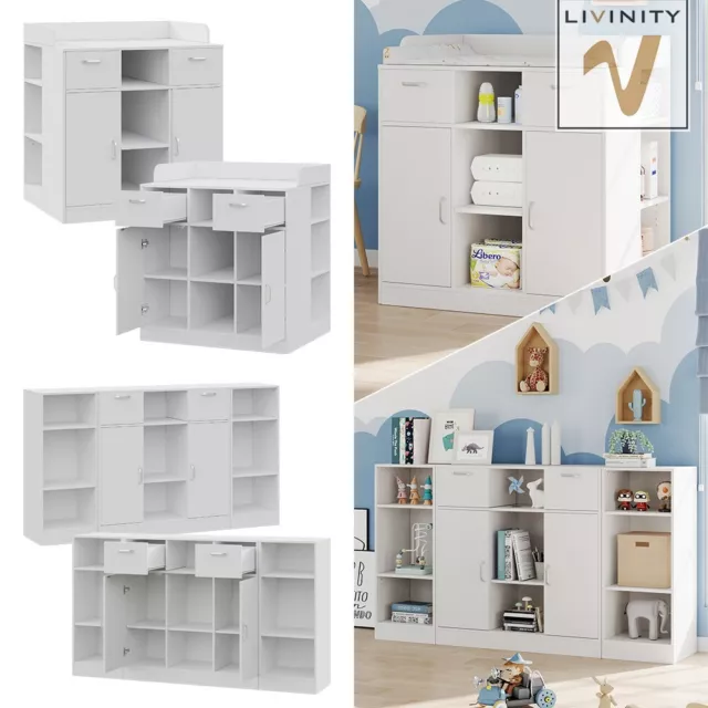 Wickelkommode Lotte Weiß 101 x 111 cm modern Babyzimmer Livinity