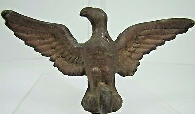Old Brass Spread Winged EAGLE Architectural Hardware Flag Pole Topper Finial