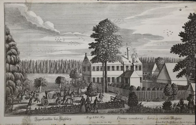 Augsburg. - Jägerhaus.Kupferstich von und nach Carl Remshart ca. 1720