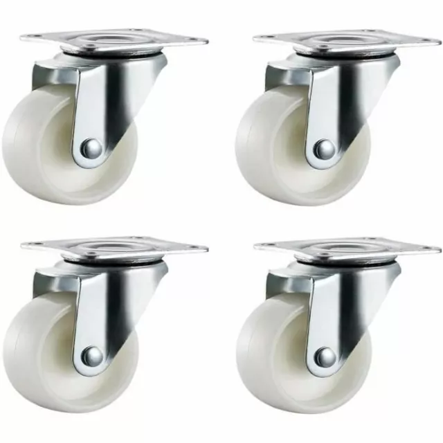 Lot de 4 Roulettes pivotantes diamètres 30 mm en polyéthylène