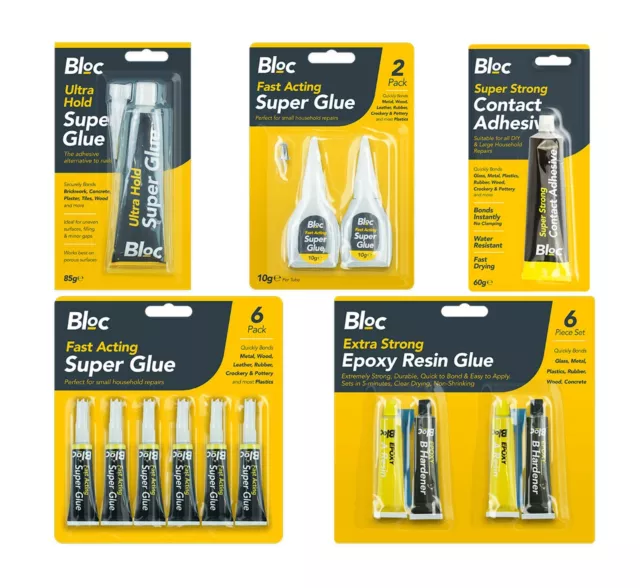 Super Glue,Epoxy Ideal for Metal,Pottery,Wood,Rubber,Leather,Plastic Fast Acting