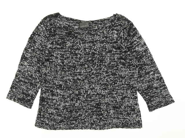 Alex & Co Womens Black Round Neck  Acrylic Pullover Jumper Size 14