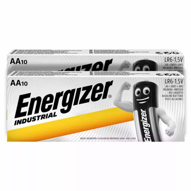 20 x Energizer AA batteries Industrial 1.5V LR6 MN1500 EN91 AM3 MIGNON
