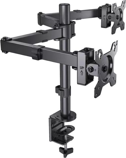 Relaxact Dual Monitor Arm for 17-32 inch LCD LED PC Screens, Ergonomic Double*+