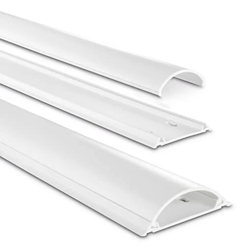 Hama Chemin de câble en PVC semi-circulaire 100 x 7 x 21 cm Blanc