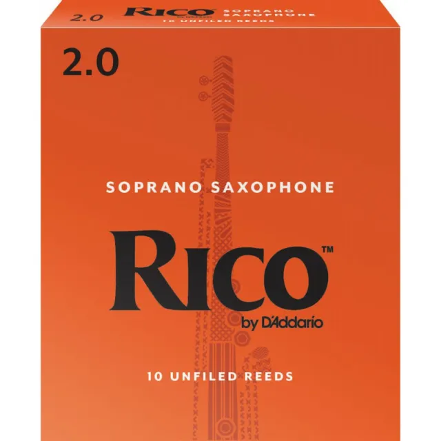 D'Addario RIA1020 - Anches saxophone soprano, force 2.0, boîte de 10