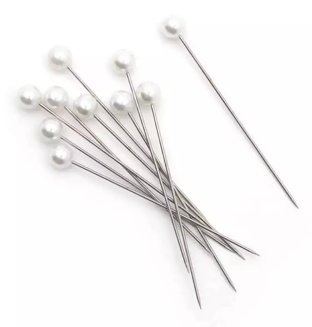 Pin corsé 2" 10/paquete blanco perla 191648095449