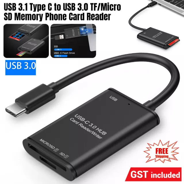 Type C Micro SD Card Reader USB C to Micro SD Card Adapter with USB 3.1  Super Speed Portable OTG Memory Card Reader Support TF/Micro SD/Micro