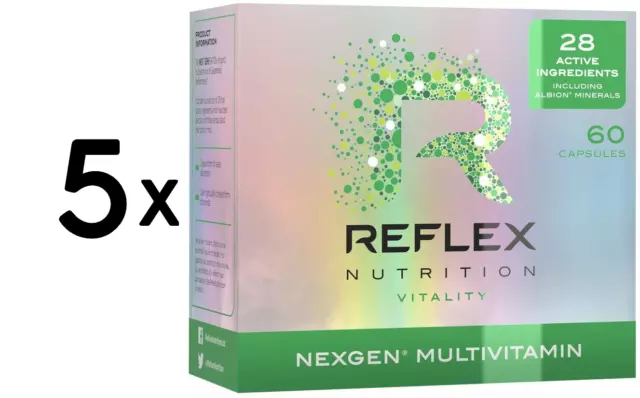 (225 g, 232,25 EUR/1Kg) 5 x (Reflex Nutrition Nexgen Sports Multivitamin - 60 c