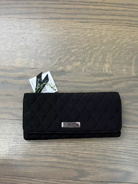 Vera Bradley Trifold Wallet Classic Black NWT Actual Photos Discontinued Style N