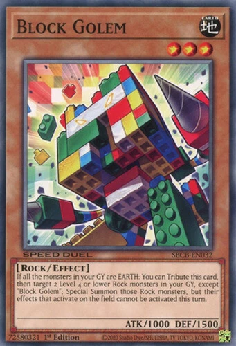 Yugioh! Block Golem - SBCB-EN032 - Common - 1st Edition Near Mint, English