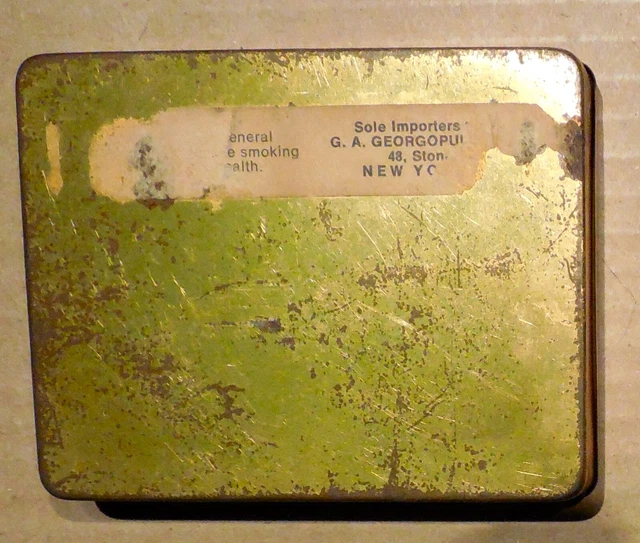 VINTAGE REGIE KHEDIVE CIGARETTES TIN BOX GOLD NICE GRAPHICS OLD 3.5x3