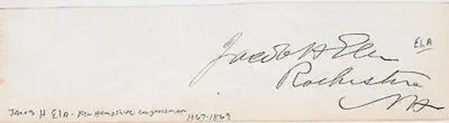 Jacob Ela New Hampshire Congressman Antique Autograph Signature