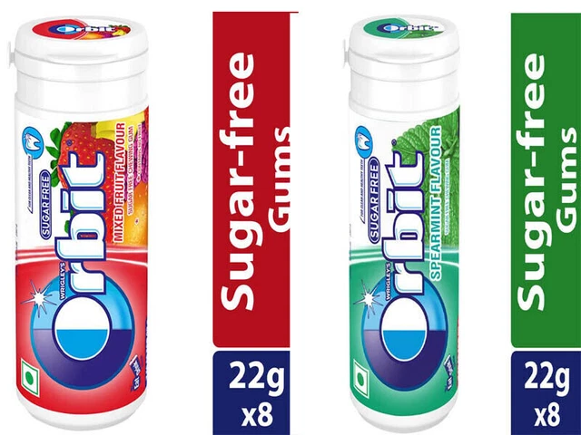 Orbit Wrigley gomma da masticare senza zucchero, bottiglia tascabile, 8 pezzi