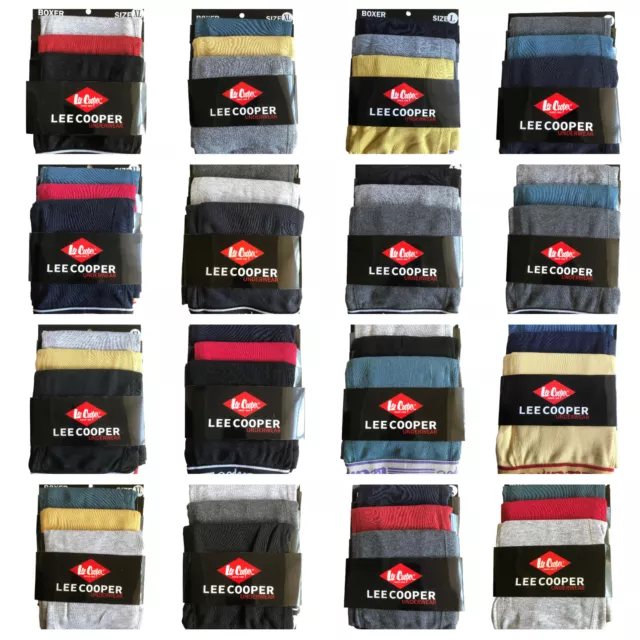 LEE COOPER MEN'S Boxer Shorts Trunks 3 Pack Boxer Underwear 95