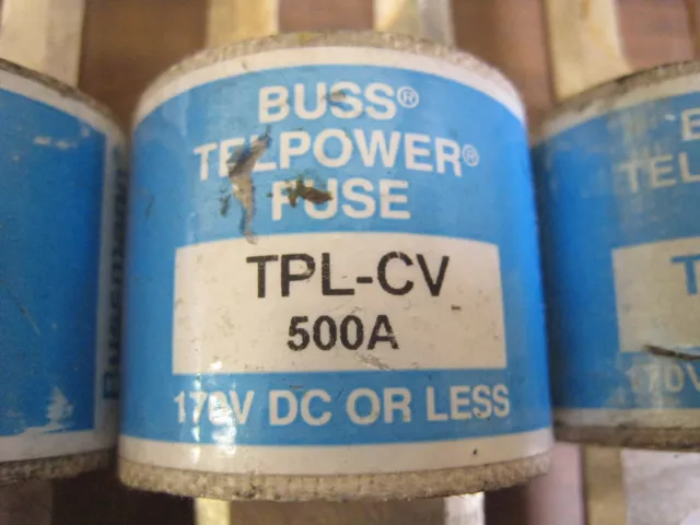 Lot de 3 fusibles Cooper Bussman Buss Telpower TPL-CV 500A 170VDC d'occasion livraison gratuite 2