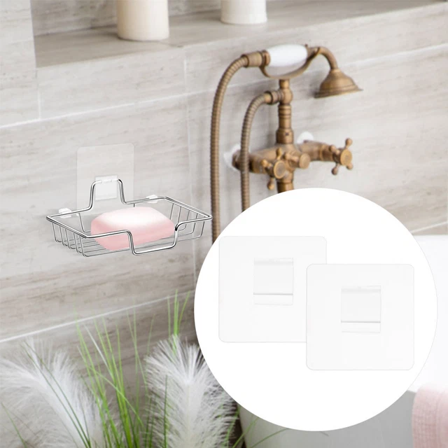 20 un. ganchos de ducha caddy bandejas adhesivas de pared transparente ganchos estantes de cocina soporte de jabón