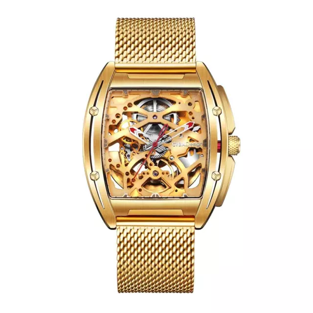 CIGA Design Z Automatico Scheletrato Acciaio DLC Oro Arancio Gomma Orologio Uomo