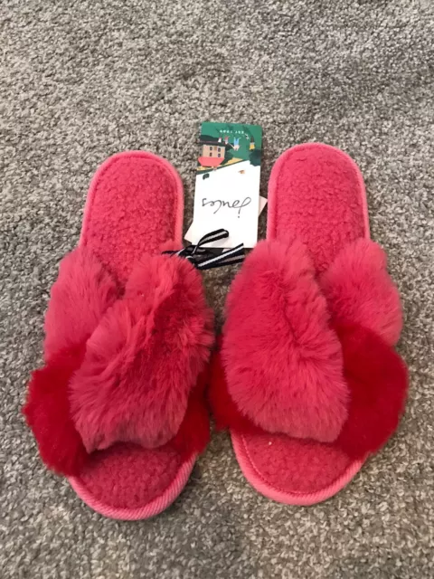 Ladies Joules Bright Pink Mabelle Slippers BNWT Size 5-6 38/39