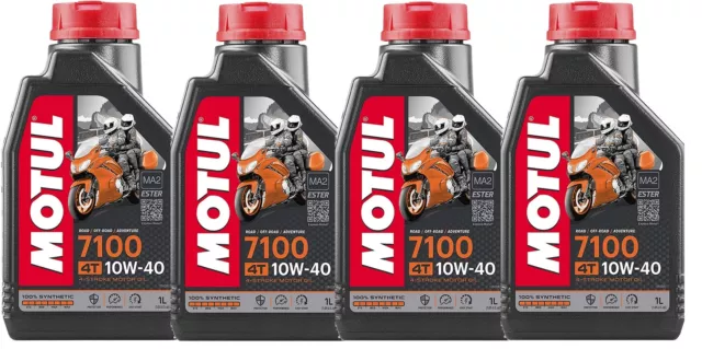 Olio Motore Moto Motul 7100 10W40 4T 100% Sintetico ESTER MA2 - 4 litri lt