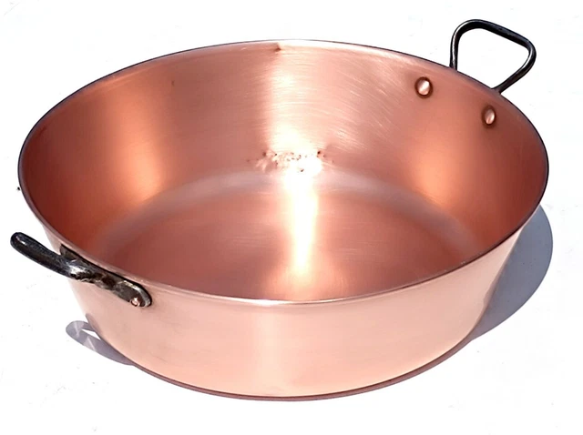 Vintage 14.6in French Copper Jam Pan Iron Handles Solid Copper 2.6lbs Gift Idea! Vintage 14.6in French Copper Jam Pan Iron Handles Solid Copper 2.6lbs Gift Idea!