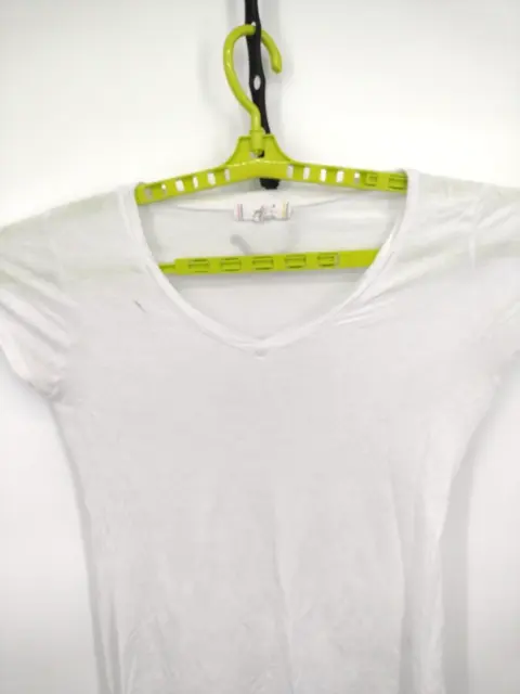 Glitz T Shirt Womens Size L White Short Sleeve Scoop Neck Tee Lightweight EUC