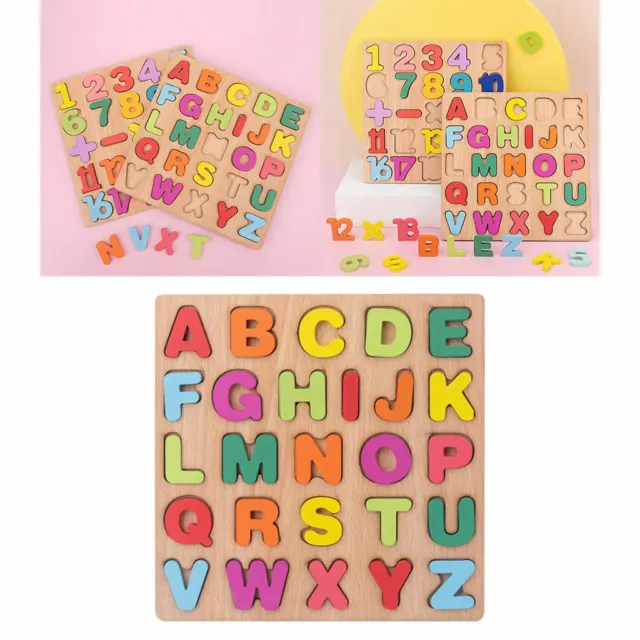 WOODEN ABC ALPHABET Puzzle Board Motor Skill Montessori Party Toys